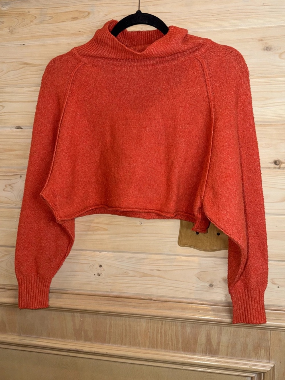 Urban Outfitters Cropped Orange Turtleneck Sweater - Women's Cozy Knit